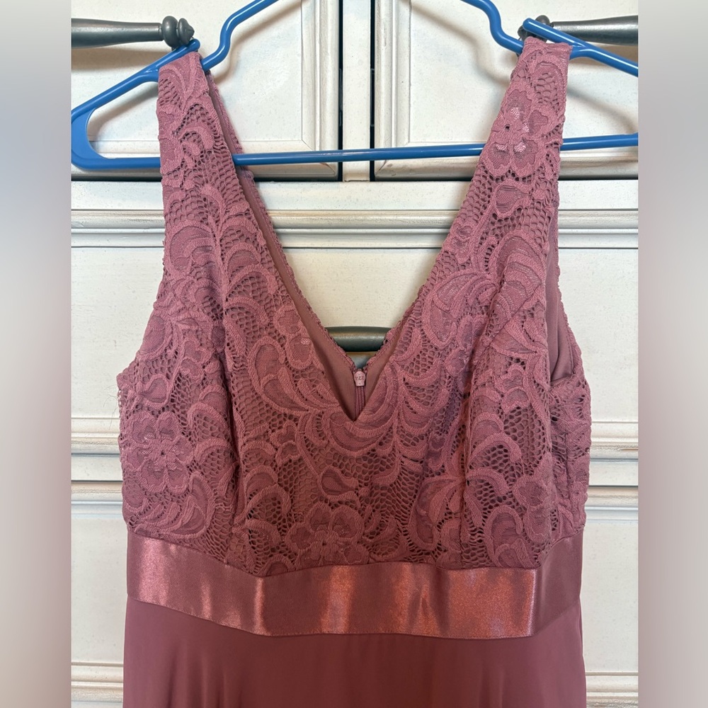Dusty Rose Lace Midi Dress Ever Pretty Size L Wedding Guest Formal